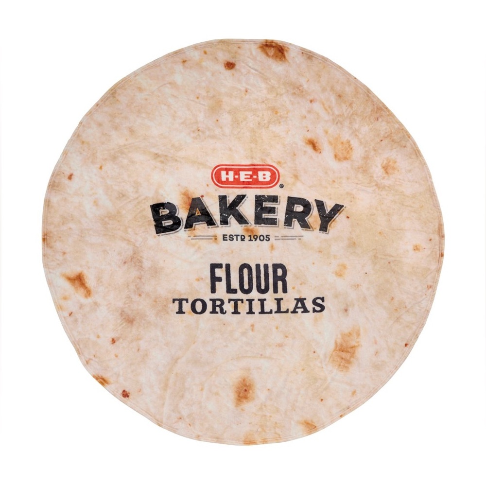H-E-B Bakery Flour Tortilla Round Throw Blanket Rare Discontinued 70″